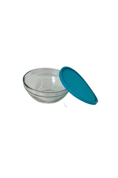 Generic Brand Bol din sticlă yena cu capac albastru, formă rotundă, 750 ml – ...