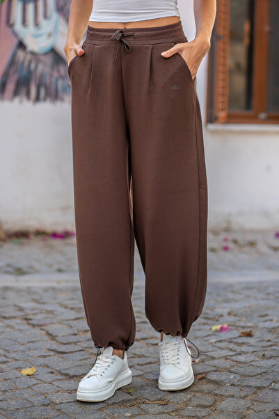 Oq Soft Textured Adjustable Cuff Barrel Jogger Sweatpants