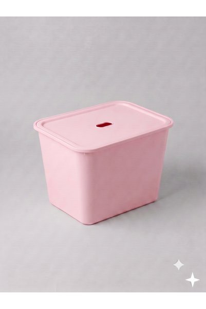 decosense Pink Lid Ultra Large 24 Liter 40X30X30 cm Polypropylene Plastic Organizer - Toy Box and Storage Basket