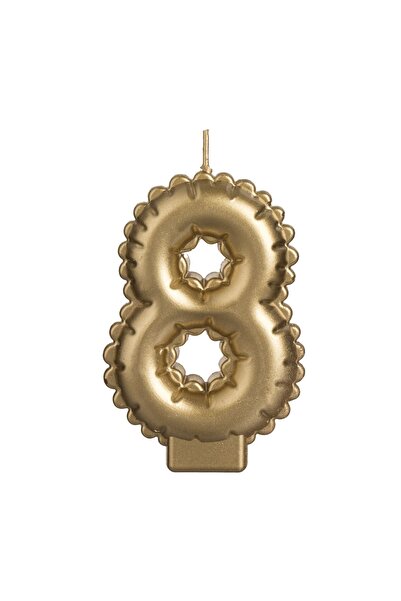 OEM Lumânare Zi de Naștere Aurie Metalizata Nr.8 – Decor Elegant pentru Tort ...