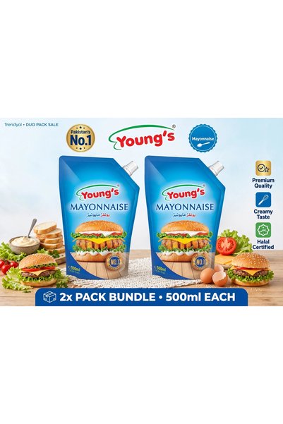 Generic Brand *Young's Mayonnaise 2x Duo Pack Bundle - 500ml x 2 (1000ml Tota...