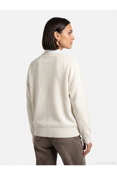Dilvin 10888 Pulover cu decolteu în V din amestec de lână