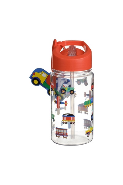 OEM Sticlă Apă Copii Vehicule Roșie Flip-Top, Fără BPA, Etichetă, 440ml