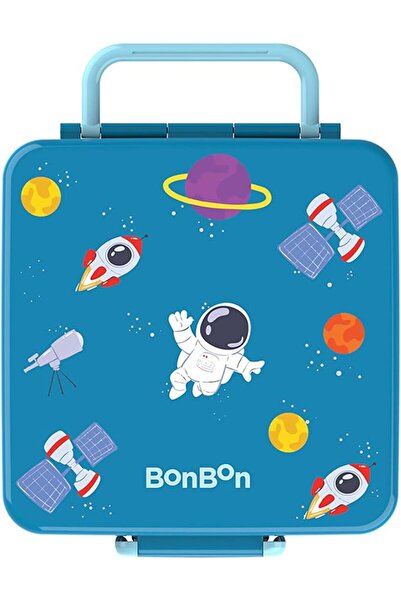BONBON صندوق غداء بثلاثة أو أربع أقسام مع وعاء طعام معزول - أزرق داكن
