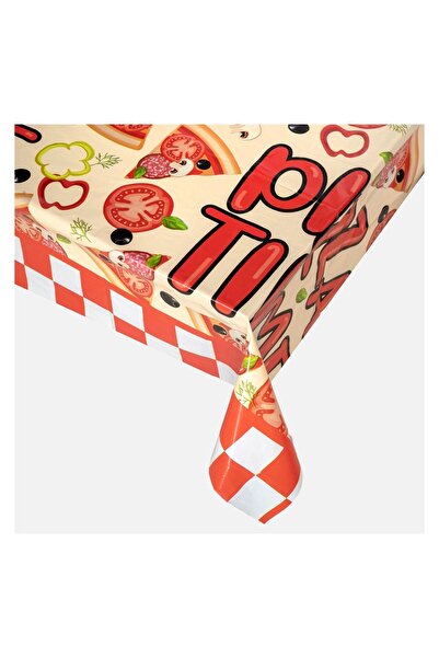 OEM Față de Masă din Plastic cu Carouri Roșii "Pizza Time" 180x120 cm – Masă ...