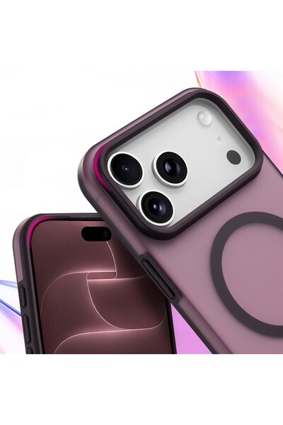 Kılıfist iPhone 17 Pro Max Case Strong Magsafe Ring Frosted Back Cover Camera Raised Matte Silicone