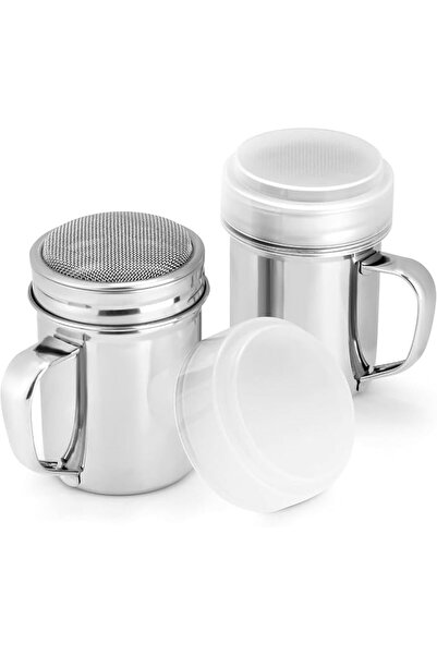 Yelajoy 2pcs Powder Sprinkler with Handle and Plastic Lid for Sieving Powdere...
