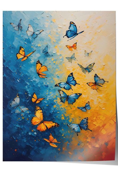 Postifull Poster fără ramă cu fluturi colorați, nr. 160154
