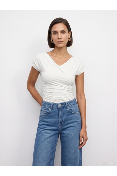 Dilvin 33157 Top fără sutien cu șnururi de strângere