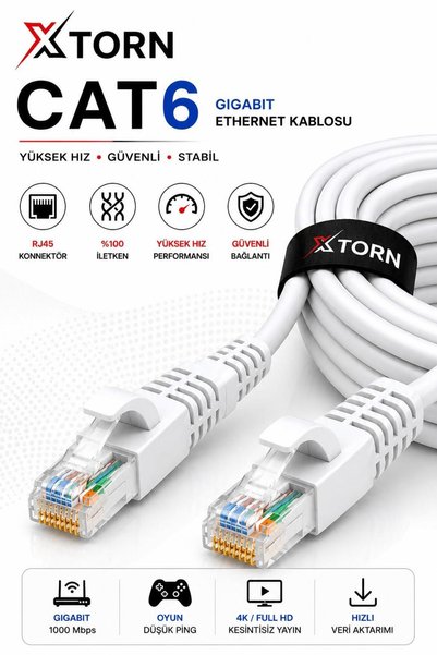 torn Cat6 Ethernet Cable 20 Meters Rj45 Lan Internet Modem Router Computer Cable