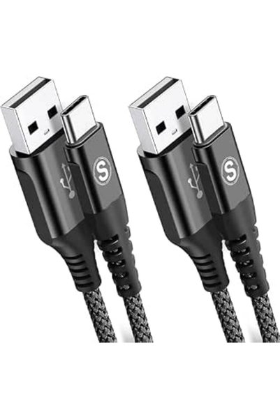 GENERAL كابل sweguard من النوع C [عبوة من قطعتين، 1 متر]، سلك USB-C مجدول من ...
