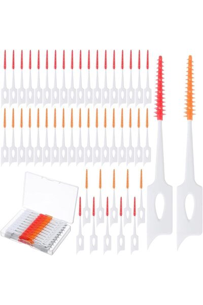 Bukela 300 Pieces Dual-Use Interdental Brushes Soft Silicone, Portable Dental...