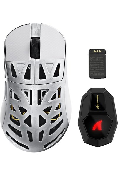 MAMBASNAKE ماوس الألعاب اللاسلكي Attack Shark RS6 Ultra LIGHTSPEED - أسود