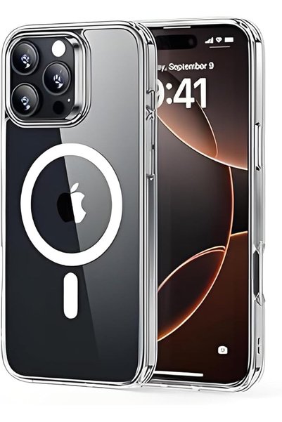 Generic Magnetic Clear Case for iPhone 15 Pro, Anti-Yellowing Transparent Sli...