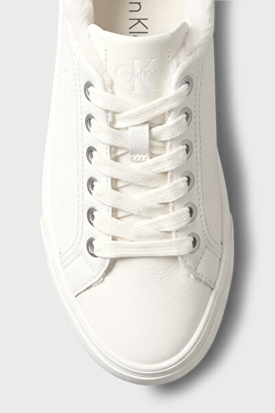 Calvin Klein Logolu İçi Kürklü Deri Sneaker Ayakkabı HW0HW03235YBJ Kadın AYAKKABI HW0HW03235 YBJ