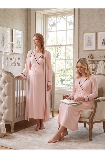 Lohussa New Season Powdered Padded Nursing Features Full Length 100% Cotton W...