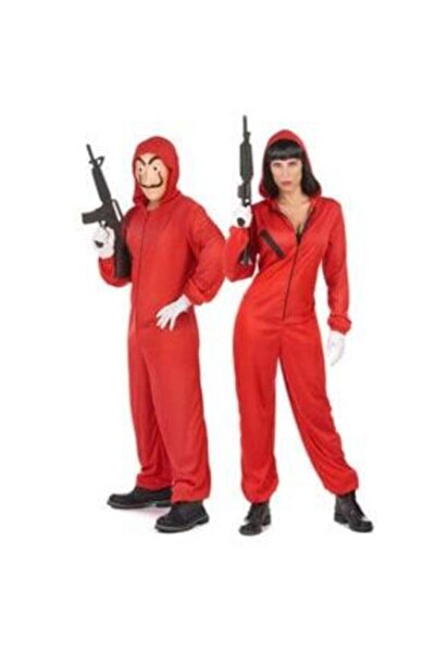 DilekKostüm Unisex Kırmızı Yetişkin La Casa De Papel Kostümü