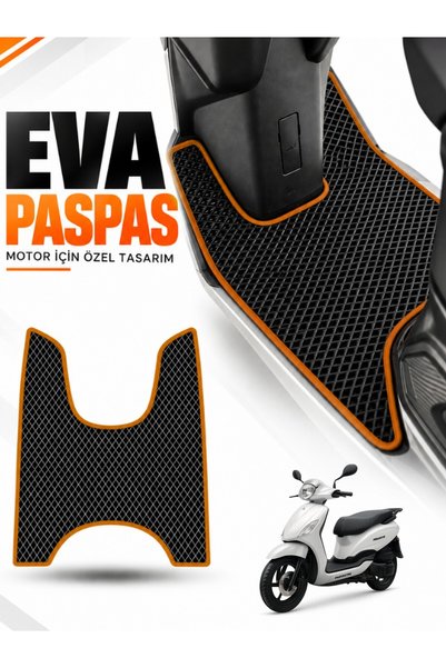 Guerrino Rks Pri̇vate 125 Compatible Eva Motorcycle Mat Scooter Foot Mat Motor-Specific Black-Tan