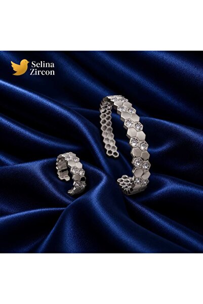 Accessories طقم مجوهرات اسواره مع خاتم زركون