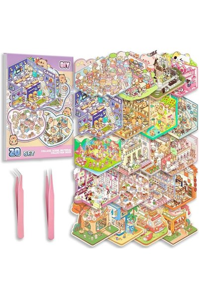 TERRIFI 20 Sets 3D Sticker Scene Book for Kids Adults, 1500+ PCS Reusable Min...