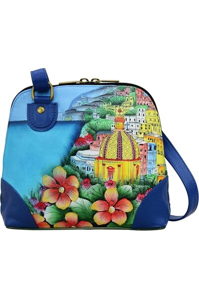 Anna by Anuschka Women's Genuine Leather Small Zip-Around Handbag | Multi Com...