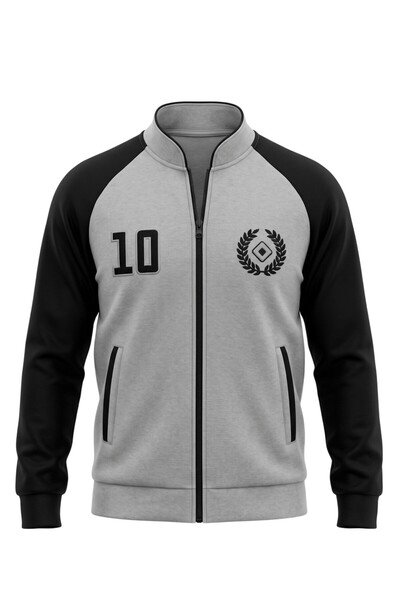 TOMMY LIFE Children's Gray Boys Waiter Jacket Judge Collar Sweatshirt