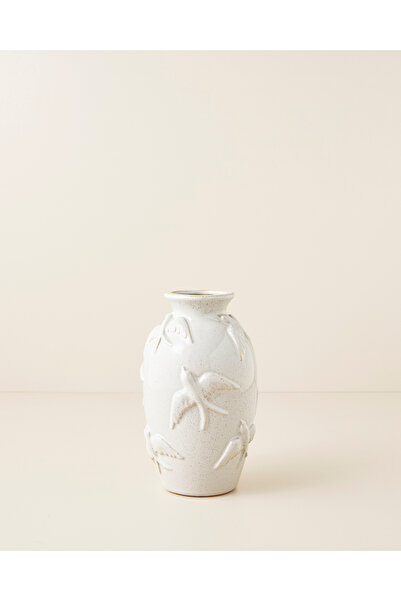 English Home Catie Seramik Vazo 24,5 cm Açık Bej