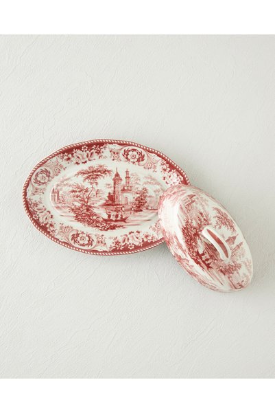 English Home Preston Stoneware Sunumluk 23,5x16x10 cm Bordo