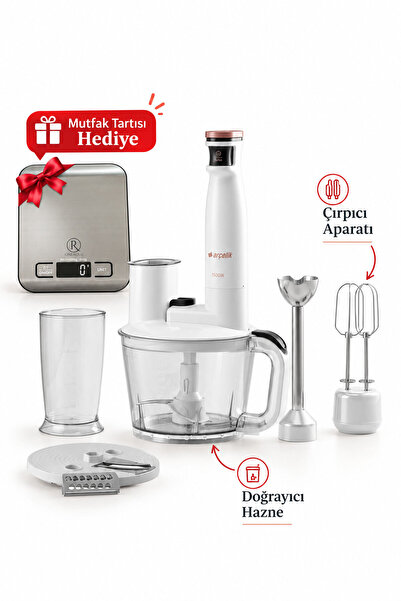 Arçelik Resital Çırpıcı Aparatı Blender Seti Beyaz Rhb6050 Mutfak Tartısı Hed...