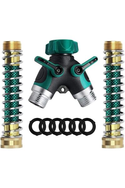 Generic 2-Way Garden Hose Splitter, 3/4" Y Connector with Anti-Bending Joints...