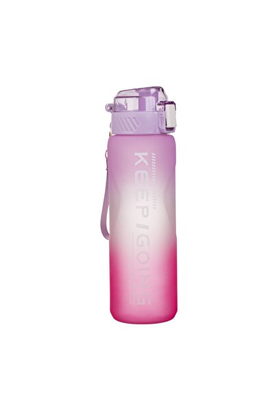 OEM Sticlă Apă Sport din Plastic Fucsia Lila Ombre "Keep going" - 1 L, Prinde...