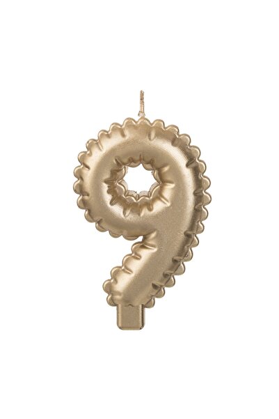 OEM Lumânare Zi de Naștere Aurie Metalizata Nr.9 – Decor Elegant pentru Tort ...