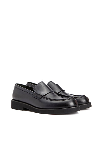 George Hogg Lacivert Erkek Deri Loafer
