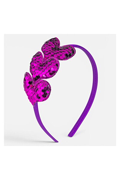 OEM Coroniță Par Fucsia Mov cu Inimi și Paiete pentru Copii – Accesoriu Color...