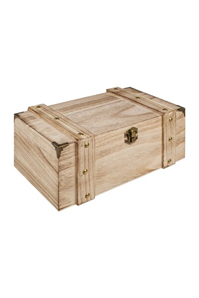 OEM Cufar Decorativ Lemn Natur 26x16.5x11cm, Capse Metalice – Depozitare Eleg...