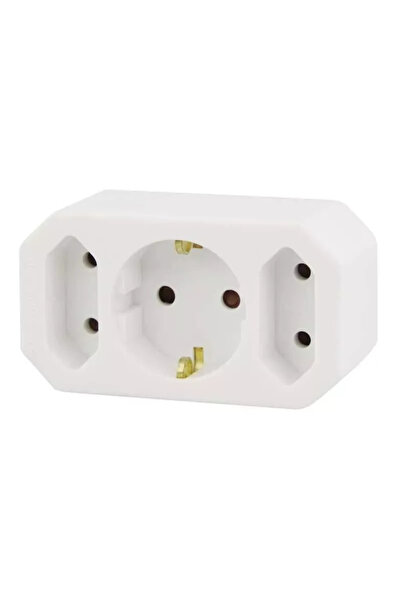 EMOŞ Priza Schuko la 1x schuko +2x Euro mama 2500W 250V 10A Emos