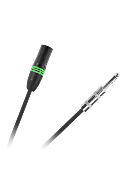BST Cablu XLR 3 pini tata - JACK 6.35 mm MONO tata 3m negru PRO