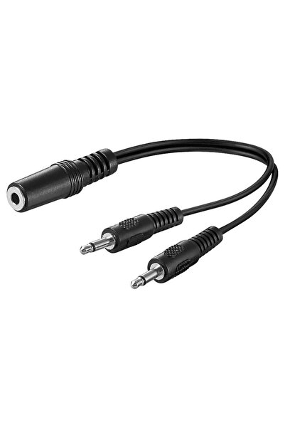 goobay Cablu adaptor Jack 3.5 mm audio Y 1x STEREO mama la 2x MONO tata 0.2m ...