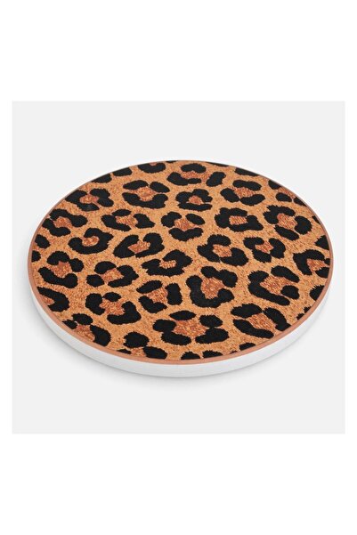 OEM Suport Pahar Ceramic cu Plută Ø10 cm, Model Leopard – Protecție Decorativ...