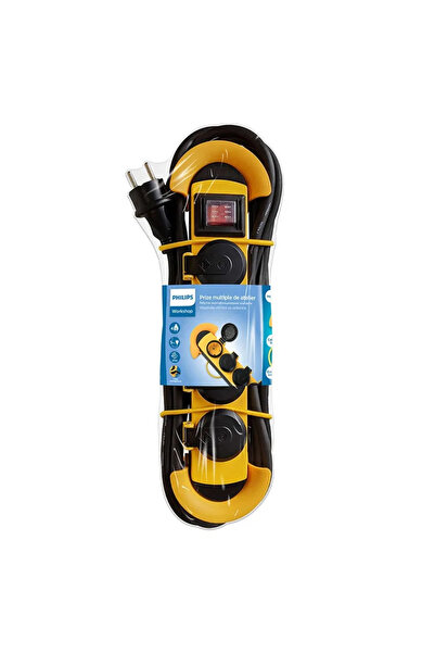 Philips Prelungitor cu protectie 4 prize 5m galben-negru SPN5140YC