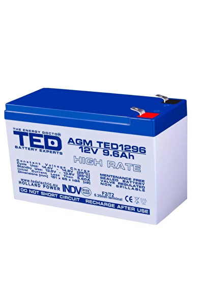TED Acumulator AGM VRLA 12V 9.6A De putere mare 151x65x95mm F2 Battery Expert...