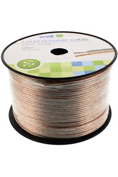 Well Cablu difuzor transparent 2x2mm CCA LSP-CCA2.00TT-100-WL