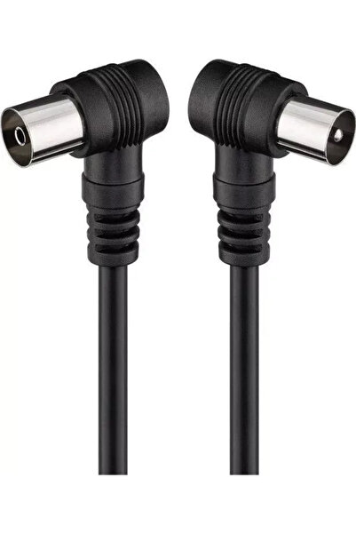 goobay Cablu coaxial tata-mama 1.5m negru conectorI cotitI