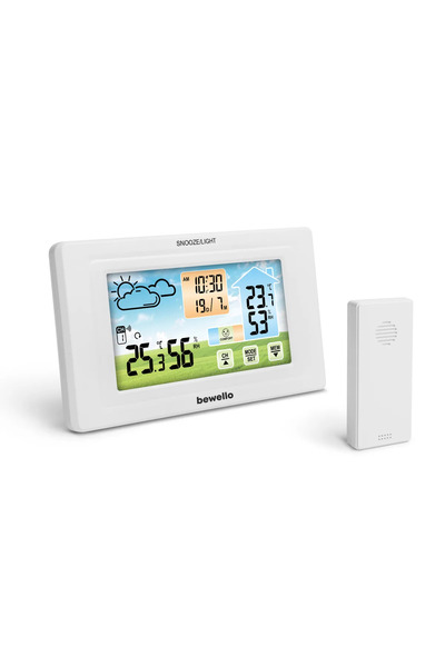 Bewello Termometru digital si ceas cu alarma exterior / interior alimentare U...