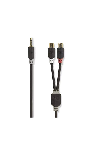 Nedis Cablu audio adaptor Jack 3.5 mm Stereo tata - 2x RCA mama 0.2m