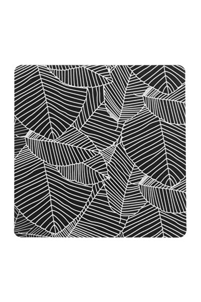 OEM Suport Pahar din Lemn 11x0,5x11 cm, Gri-Alb cu Frunze – Protecție Decorat...