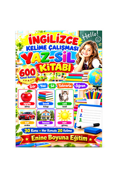 Enine Boyuna Eğitim كتاب دراسة الكلمات الإنجليزية YAZ-SİL