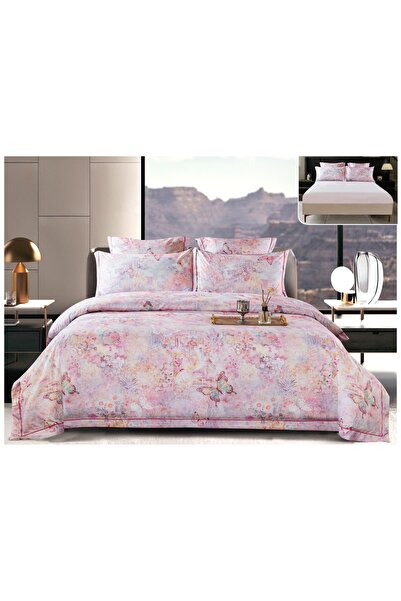 Truva Home Lenjerie de Pat Dublu 6 Piese | Cearceaf cu Elastic, 180x200 cm | ...