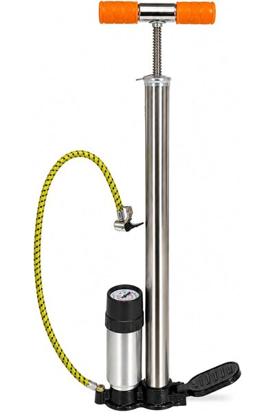 FUKUKAWA Heavy Duty Bicycle Floor Pump with Pressure Gauge, 150 PSI Manual Hi...