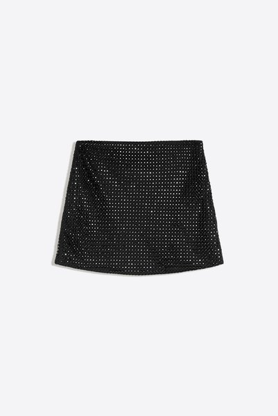 Bershka Taşlı görünümlü mini etek